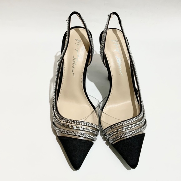 Betsey Johnson Dora Clear Slingback Black Dress Shoes Pointed Toe Pumps 7.5 - Picture 10 of 13